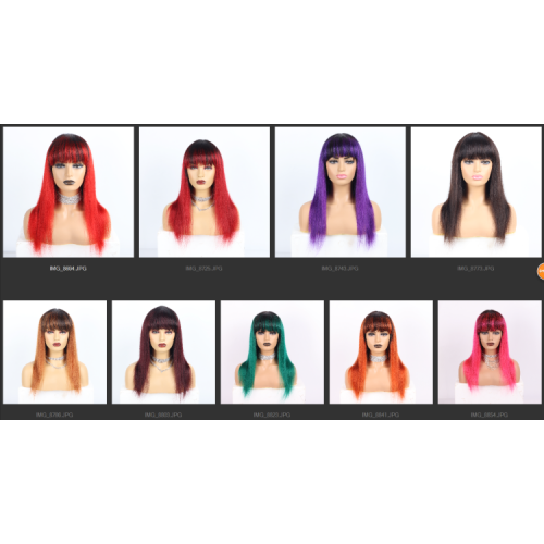 hot sale color straight wigs with bangs  For Black Women Cuticle Aligned Raw 100% human hair